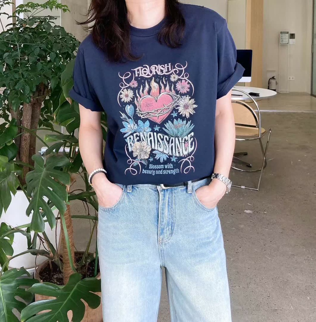GL家復古印花短袖上衣 商品圖 1