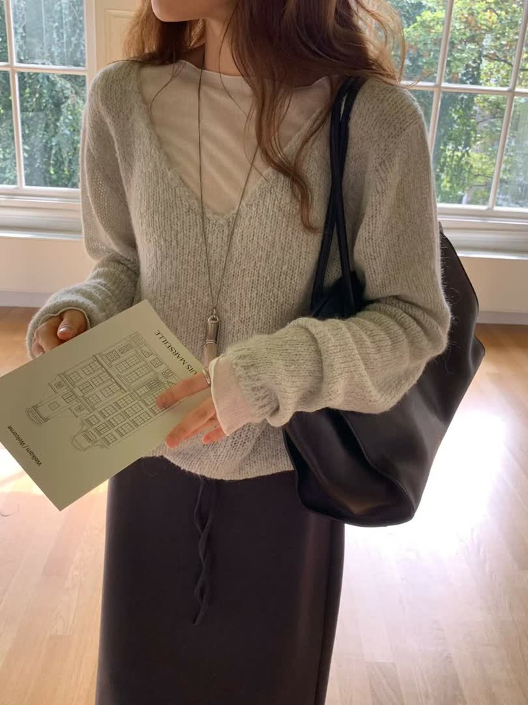 OU家微透感V領針織衫 商品圖 10