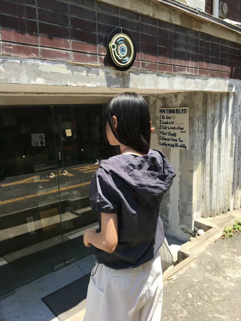 BA家尼龍連帽泡泡袖上衣 商品圖 3