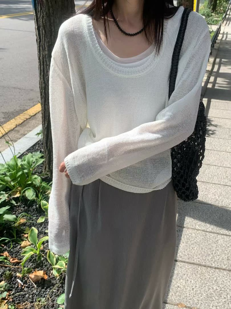 FL家鏤空針織薄罩衫 商品圖 3
