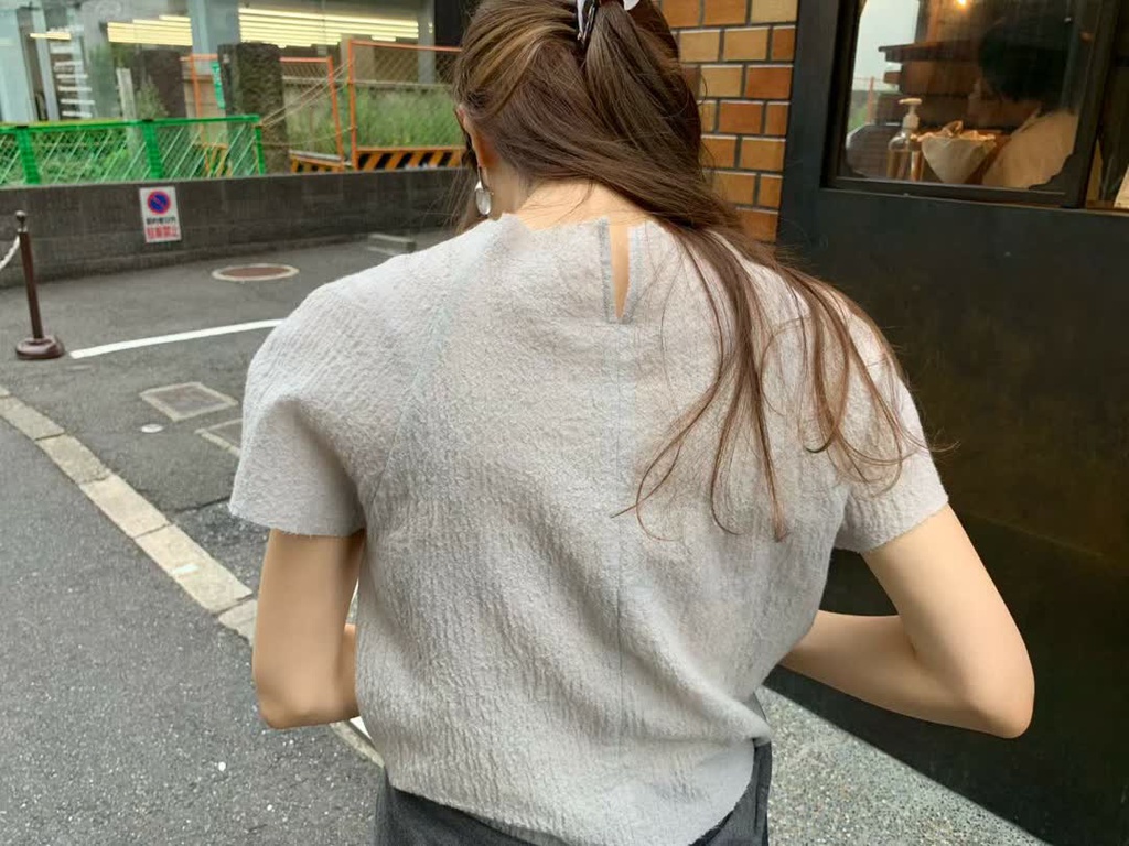 OU家立領皺感短袖上衣 商品圖 5