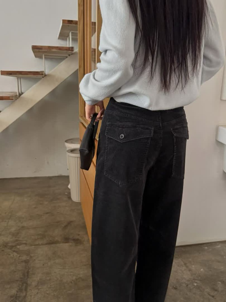 AL家後口袋燈芯絨寬褲 商品圖 6