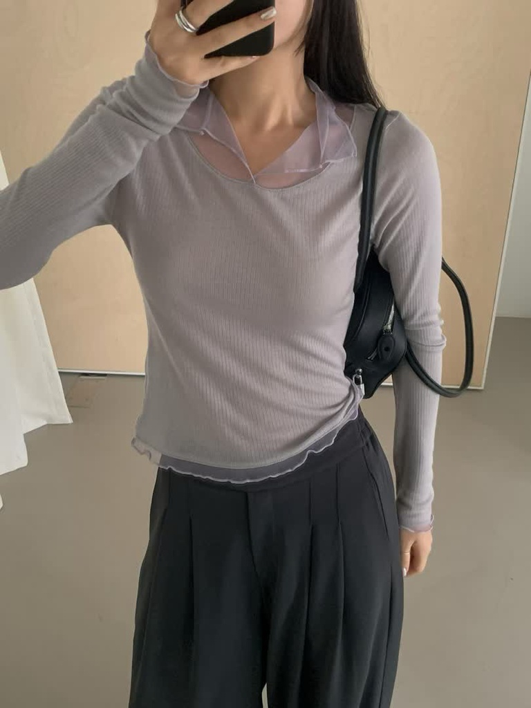 AL家蕾絲滾邊薄針織上衣 商品圖 5