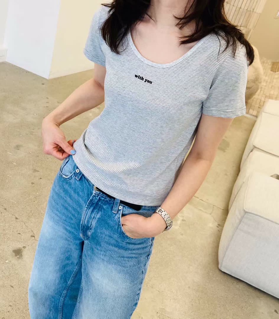 GL家with you條紋短袖上衣 商品圖 1