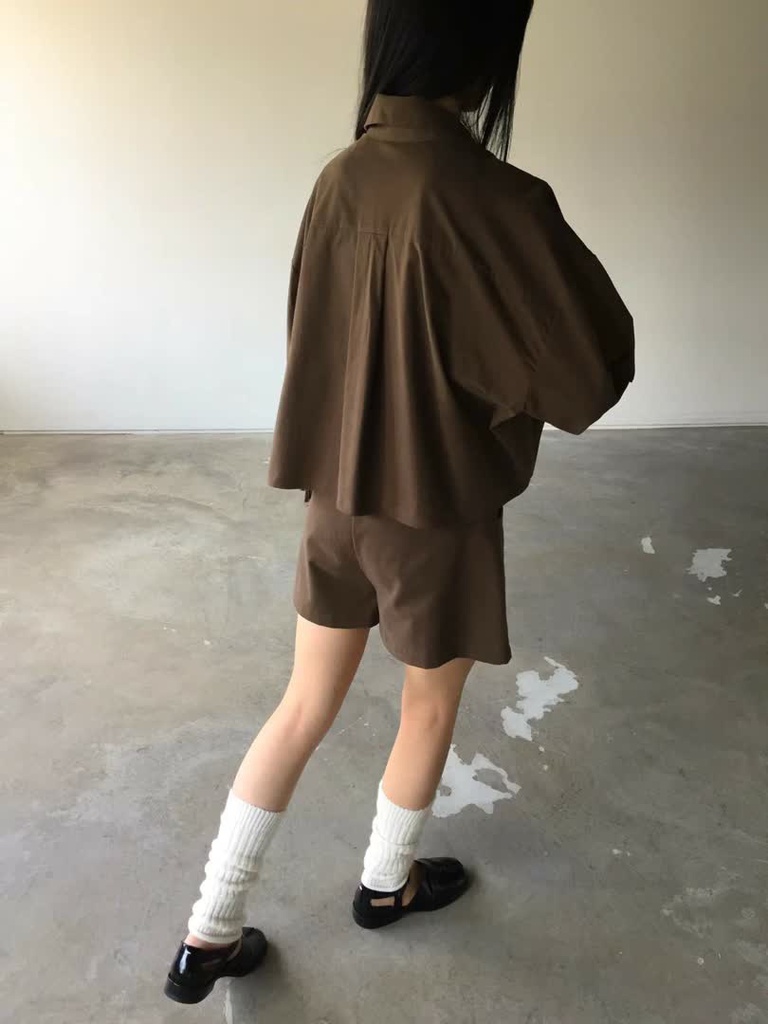 AT家格紋拼接配色寬版襯衫 商品圖 1