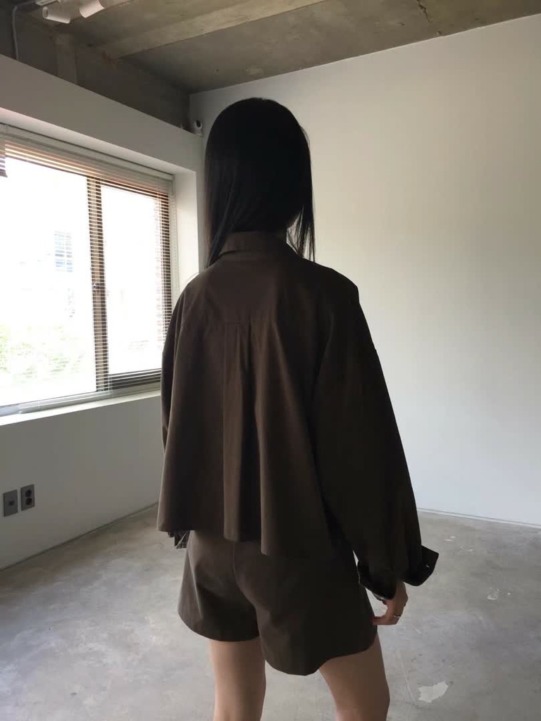 AT家格紋拼接配色寬版襯衫 商品圖 5