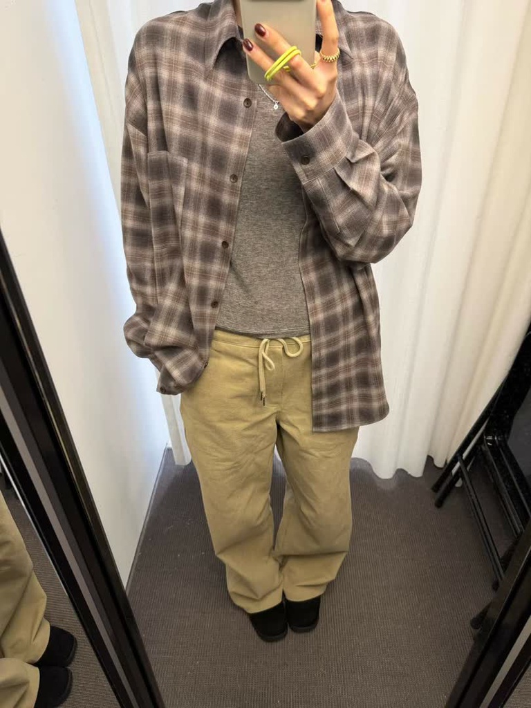 OS家暗調格紋寬版襯衫 商品圖 13