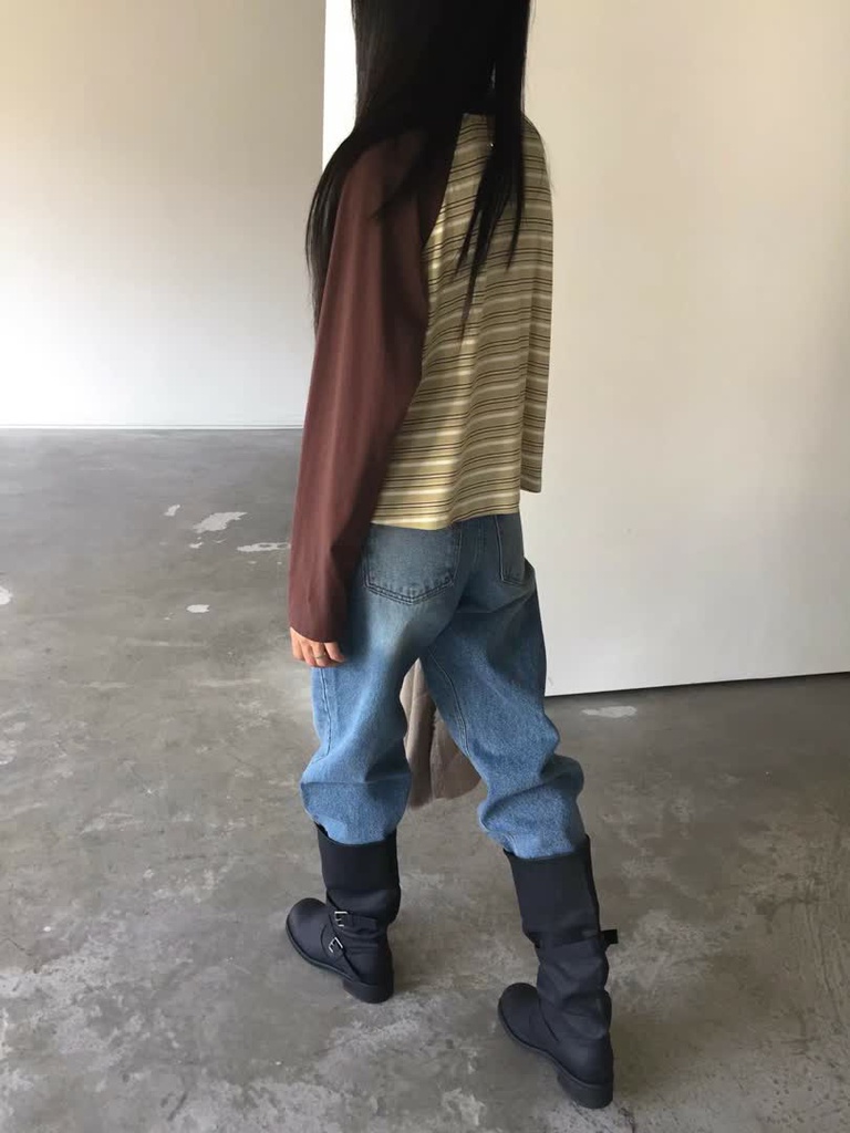 AT家撞色條紋插肩T 商品圖 3