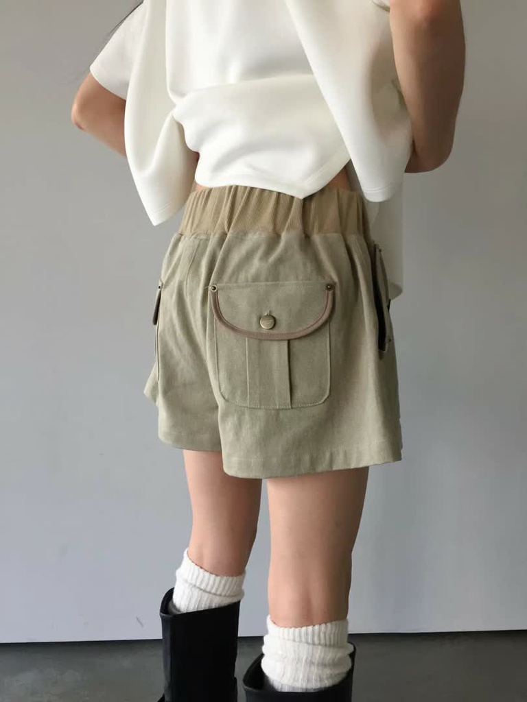 AT家工裝口袋抽繩短褲 商品圖 3