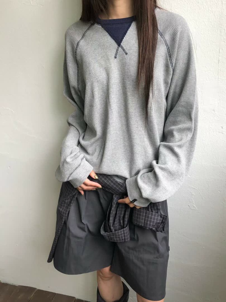 AM家落肩鬆版華夫格上衣 商品圖 6