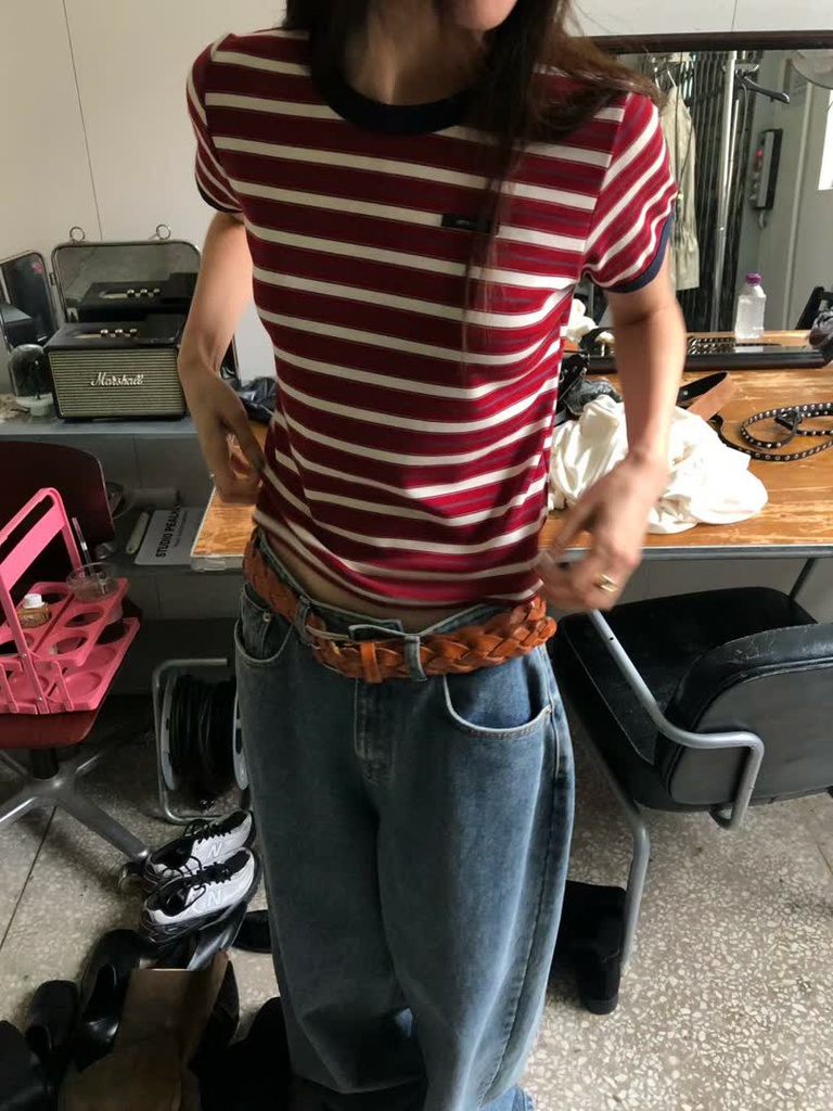 AM家條紋撞色短袖上衣 商品圖 5