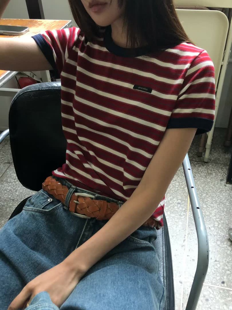 AM家條紋撞色短袖上衣 商品圖 6