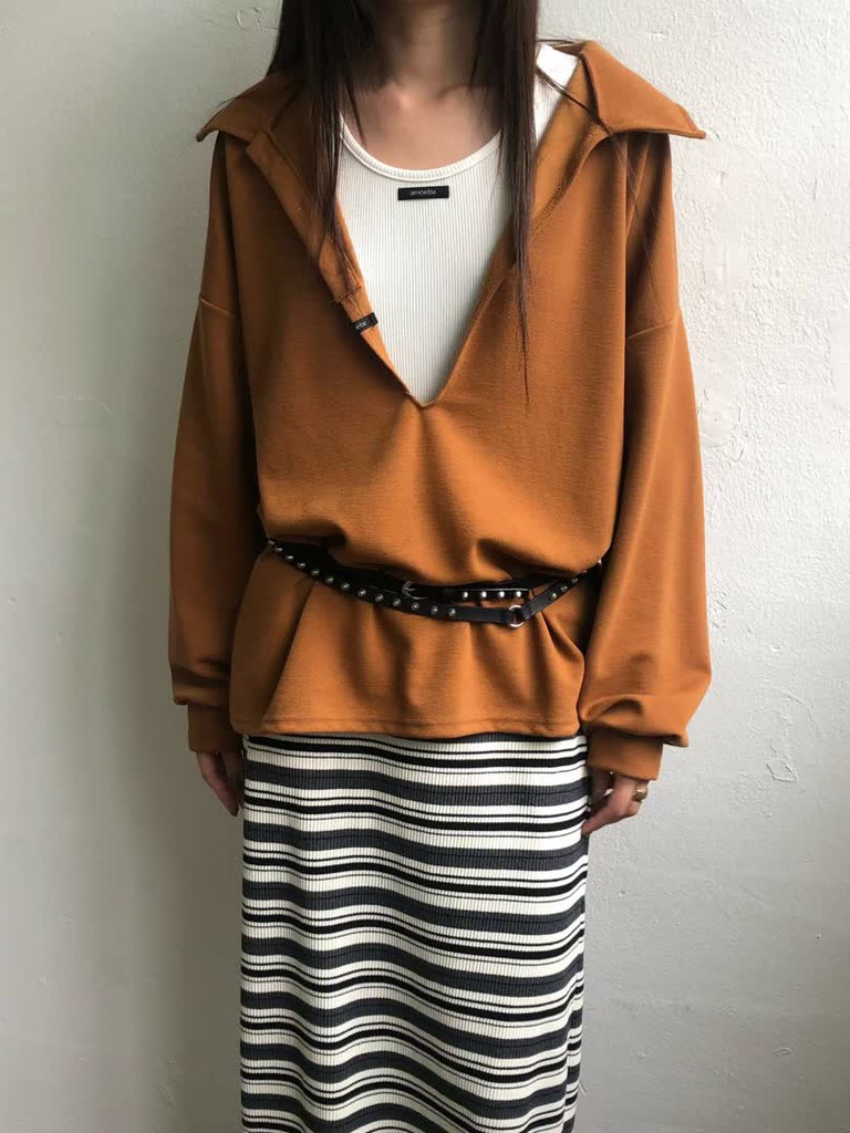 AM家寬版翻領POLO上衣 商品圖 6