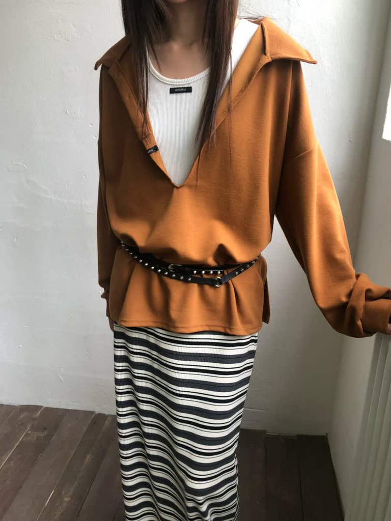 AM家寬版翻領POLO上衣 商品圖 7