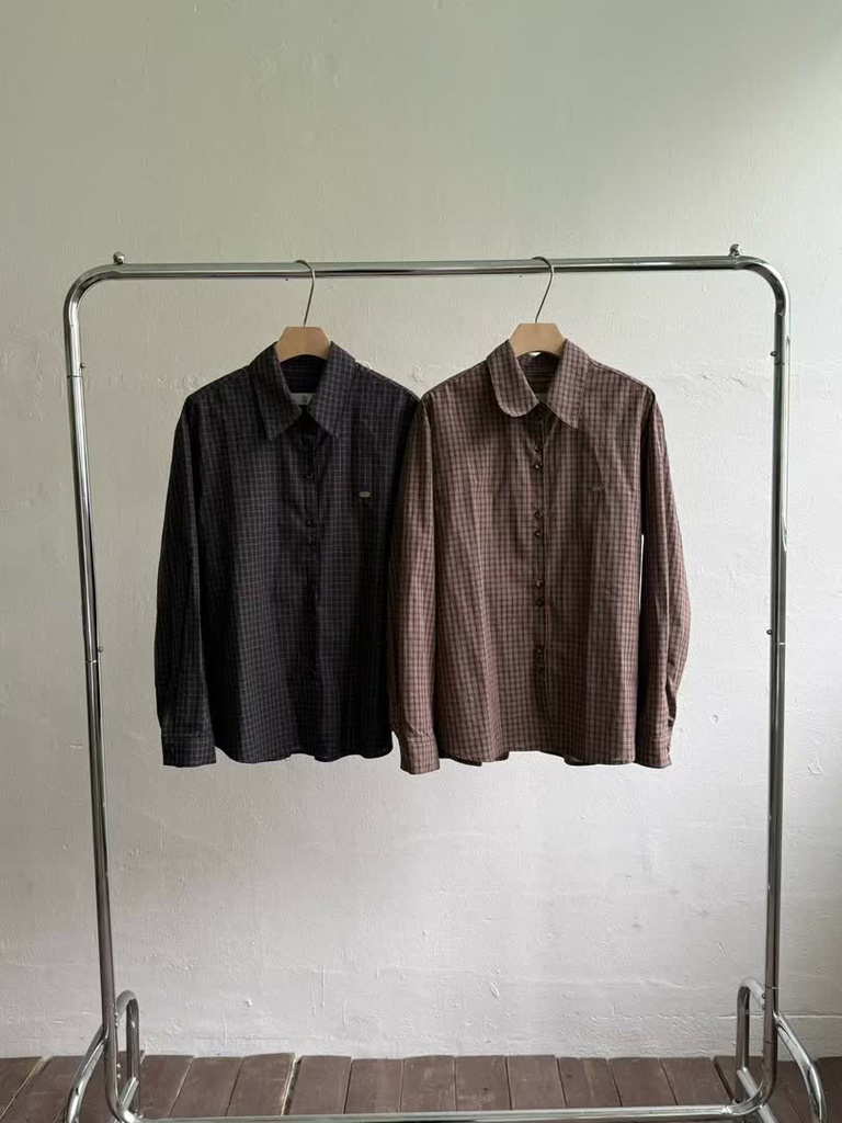 AM家復古格紋寬版襯衫 商品圖 1