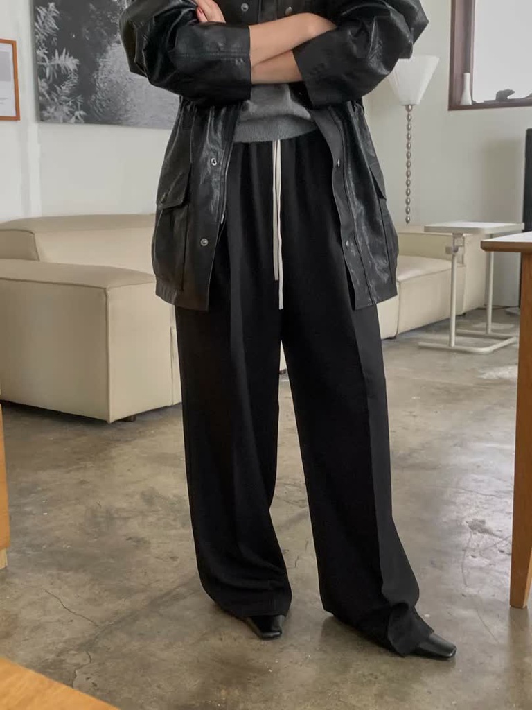 W家撞色鬆緊帶西裝寬褲 商品圖 4