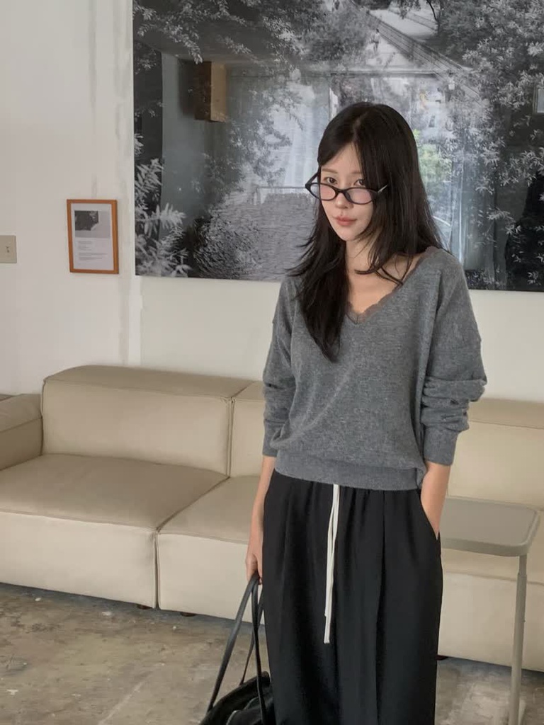 W家撞色鬆緊帶西裝寬褲 商品圖 5