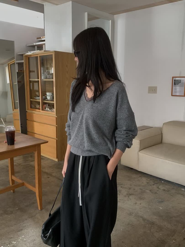 W家撞色鬆緊帶西裝寬褲 商品圖 31