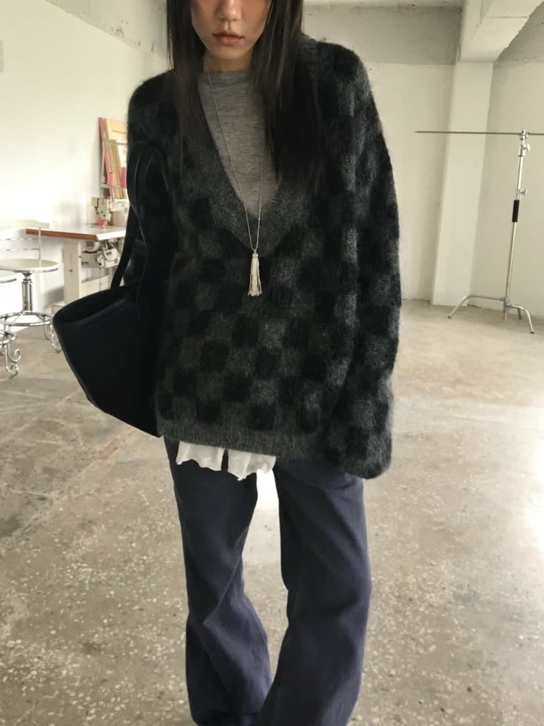 BP家深V格紋毛絨針織衫 商品圖 9