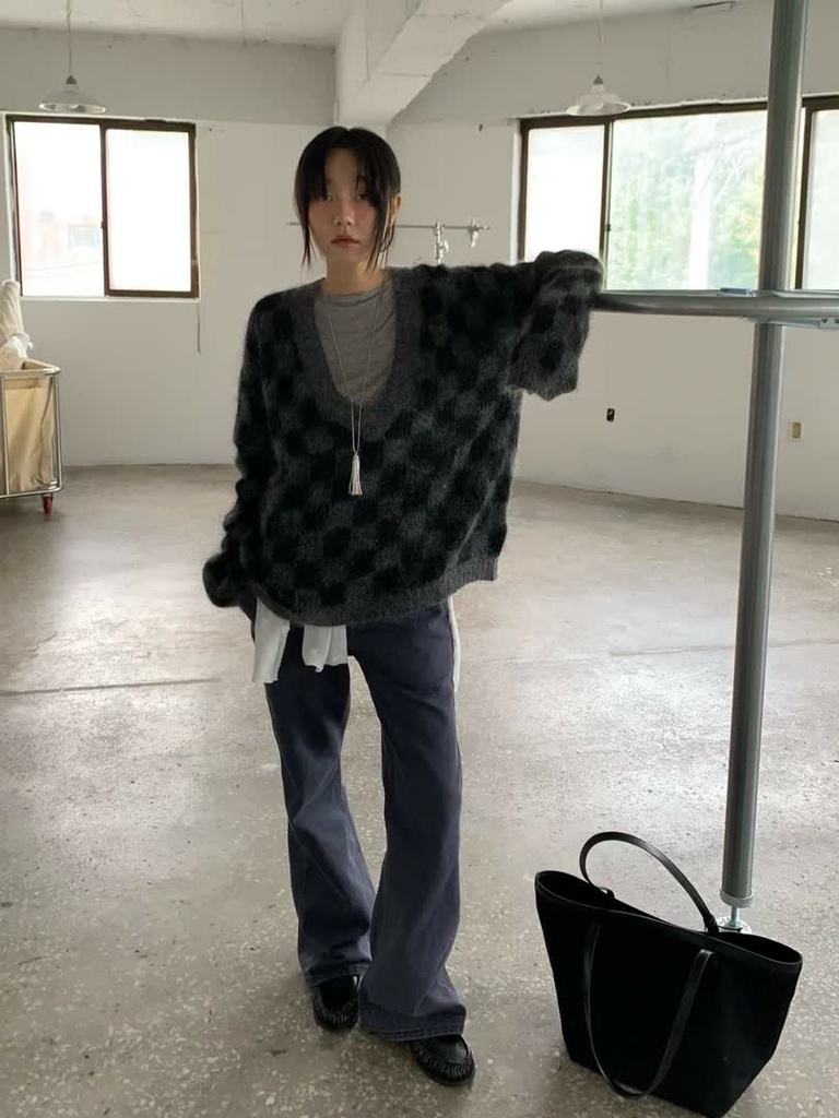 BP家深V格紋毛絨針織衫 商品圖 10