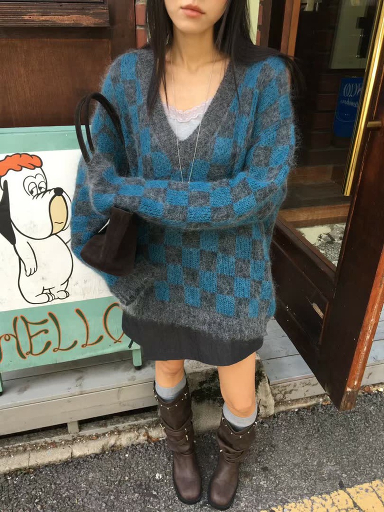 BP家深V格紋毛絨針織衫 商品圖 11