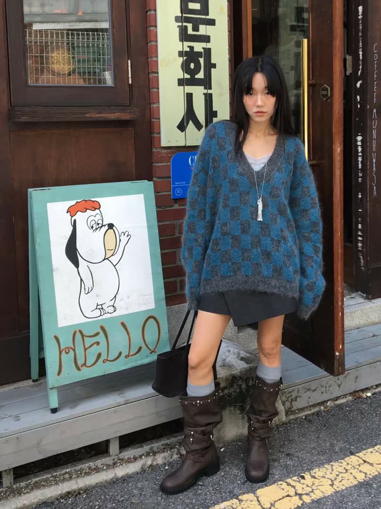 BP家深V格紋毛絨針織衫 商品圖 15