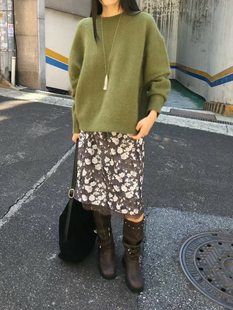 BP家蕾絲花卉緞面半身裙 商品圖 4