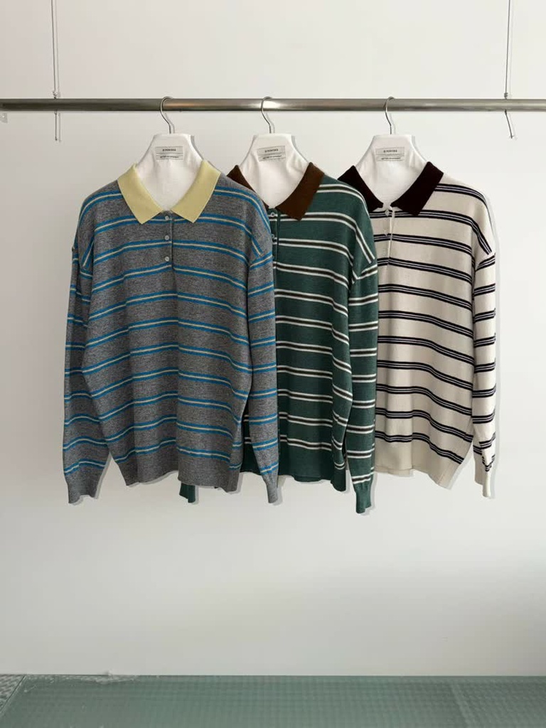 BP家條紋翻領針織Polo 商品圖 1