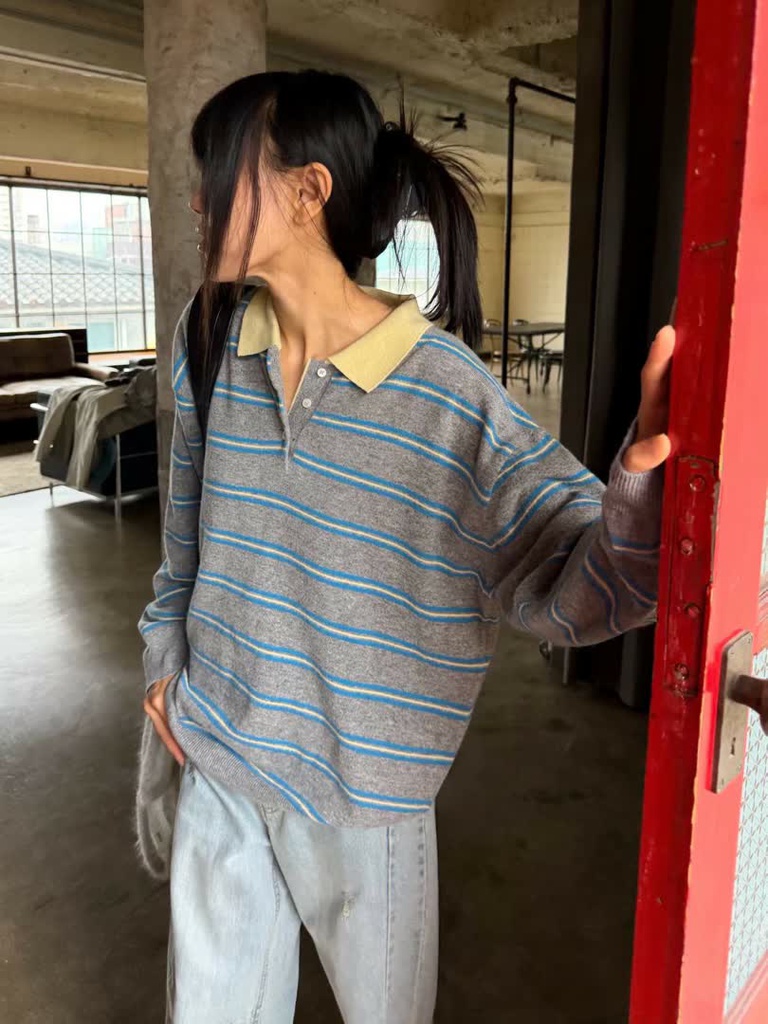 BP家條紋翻領針織Polo 商品圖 12