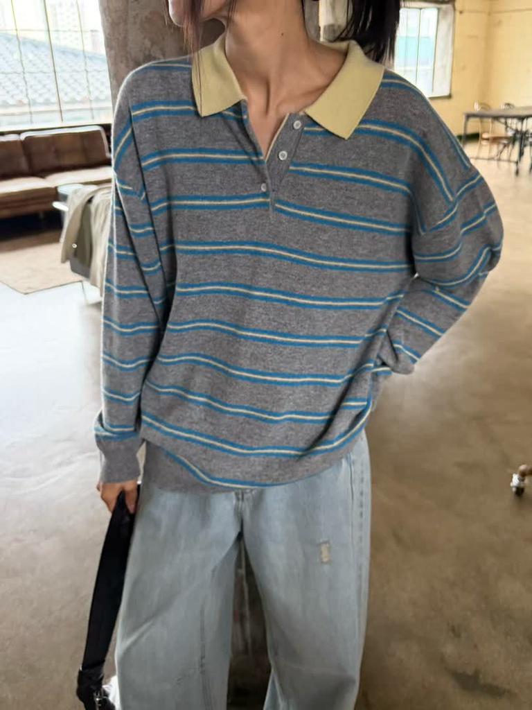 BP家條紋翻領針織Polo 商品圖 14