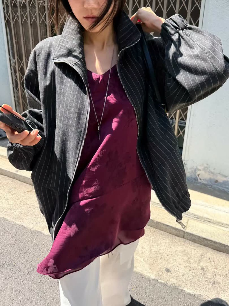 BP家條紋立領拉鍊外套 商品圖 3