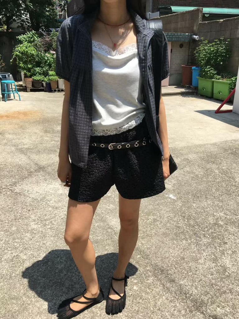 BA家壓紋寬短褲