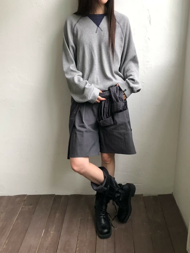 AM家落肩鬆版華夫格上衣