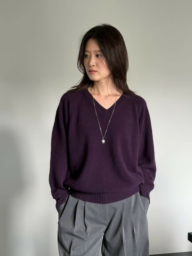 AG家V領羊毛針織衫